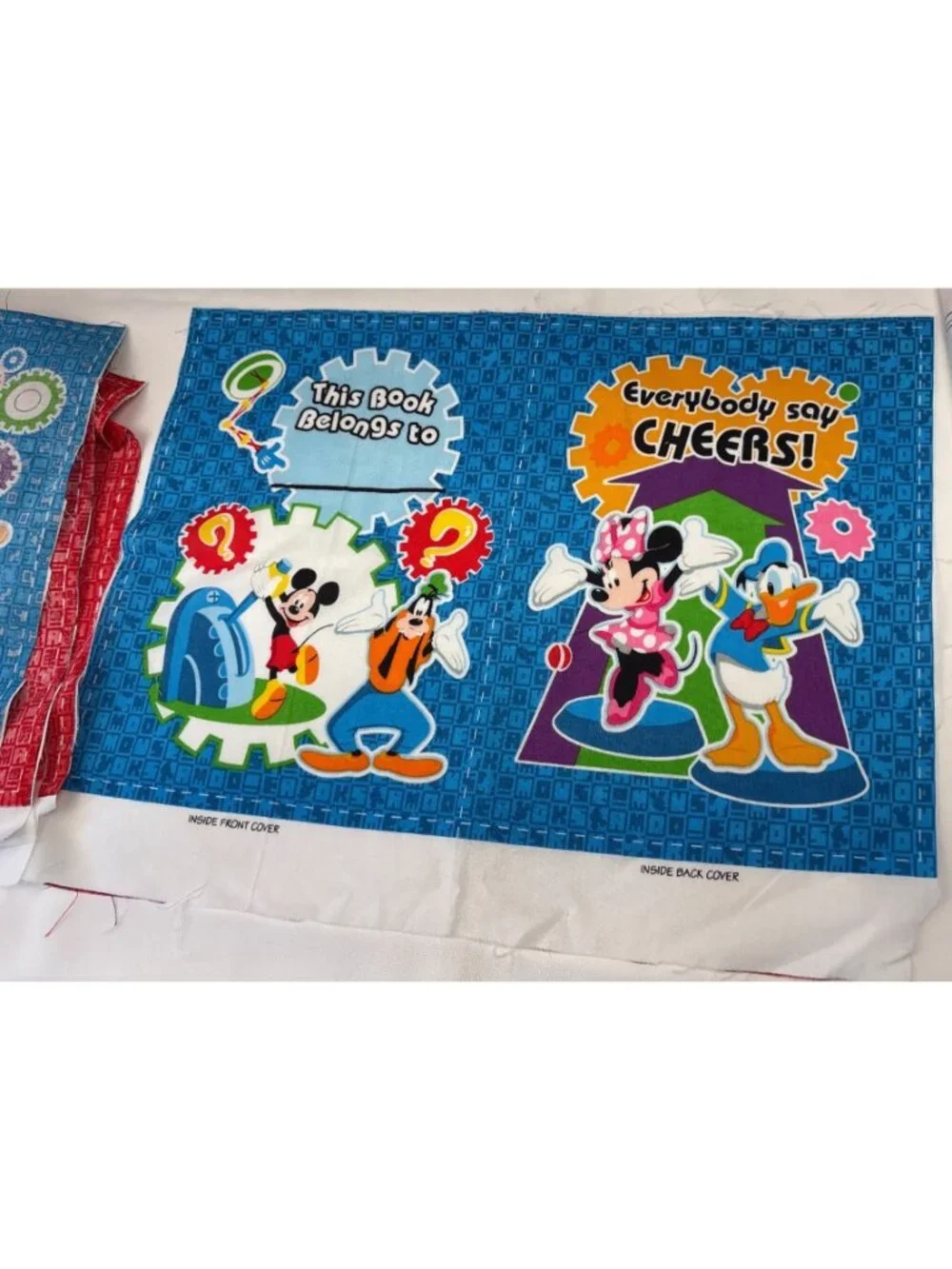 Disney Mickey Mouse Clubhouse Soft Book Fabric Panel DIY Ears=Cheers Kids Craft